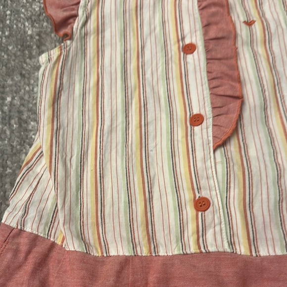 Mario Valentino girls multi stripe drop waist linen Dress 120- 5/6 - Picture 3 of 5